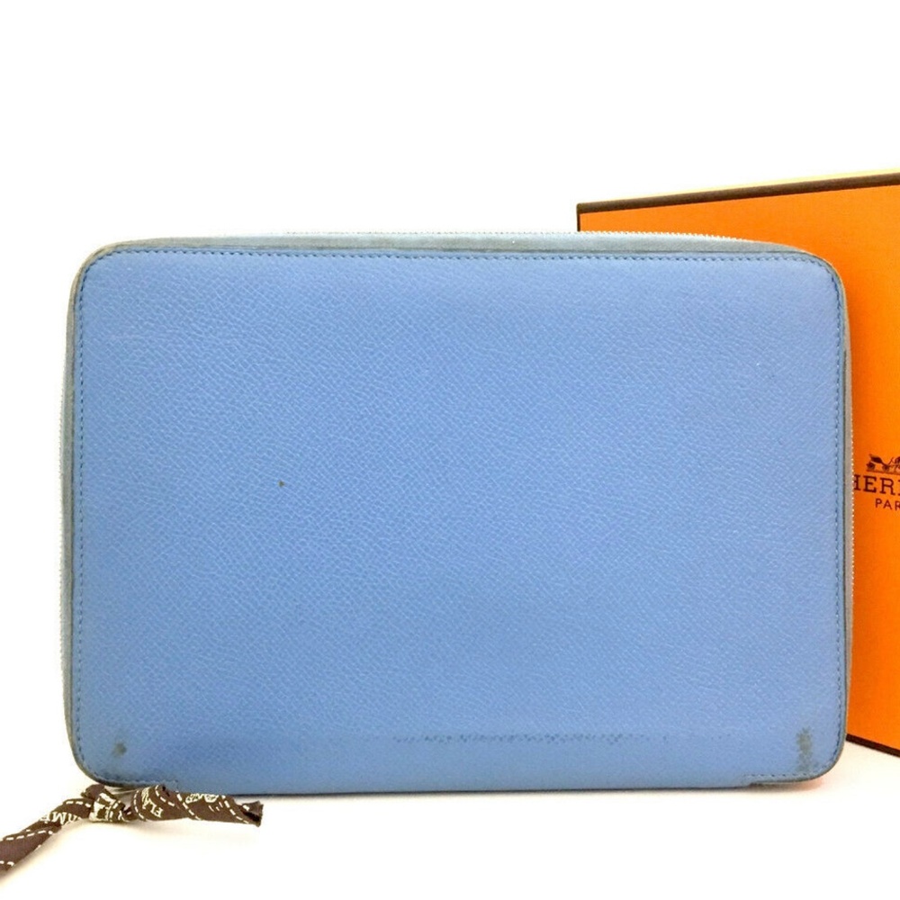 HERMES Silk In Azap Agenda Leather Notebook Cover/Folder + Hermes Box